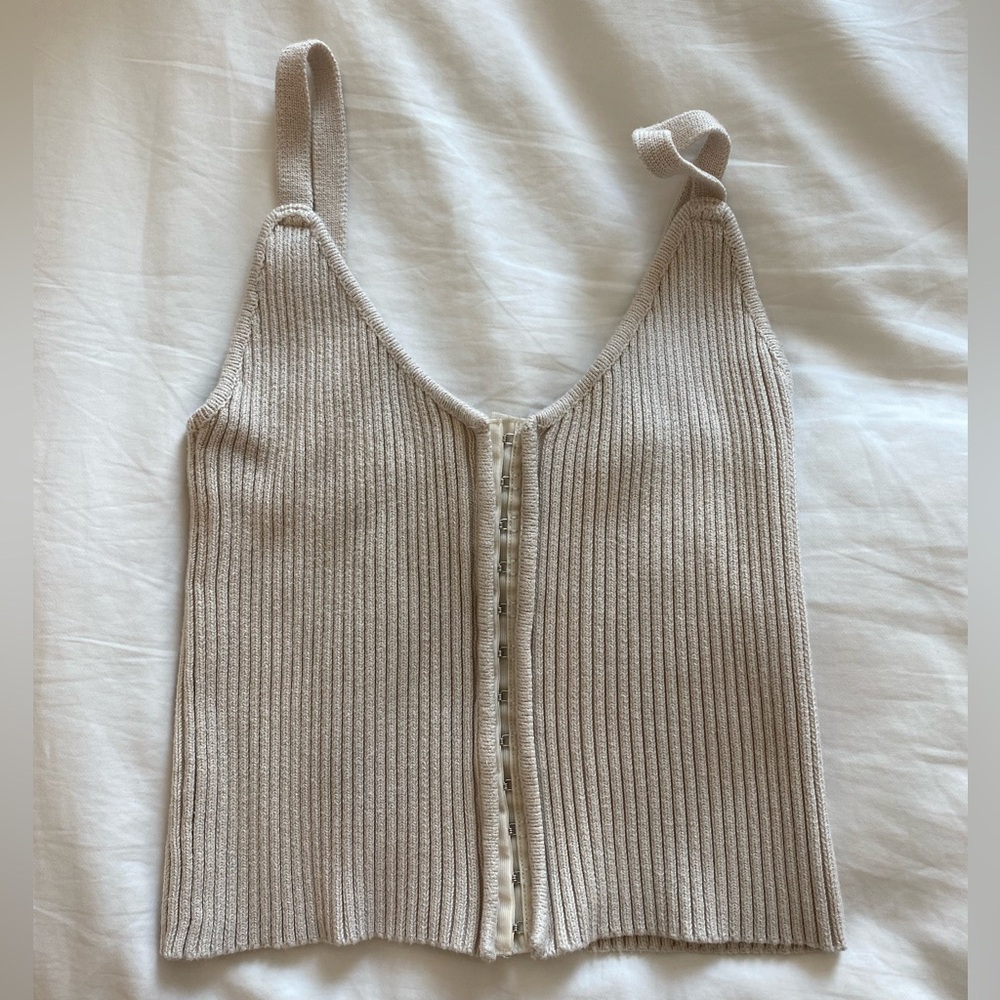 Zara knit ribbed corset top S